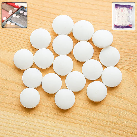 Premium Naphthalene Mothballs & Cupboard Deodorizer Tablets (1 Packet / 20 Gm)