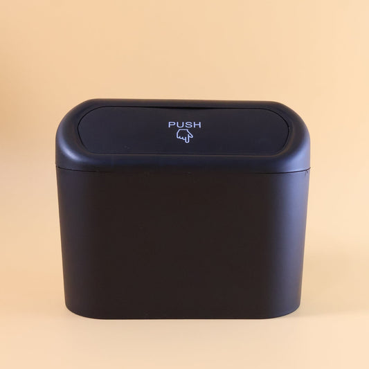 Mini Car Trash Can with Lid, Waterproof Car Trash Bin Storage Box (1 Pc)