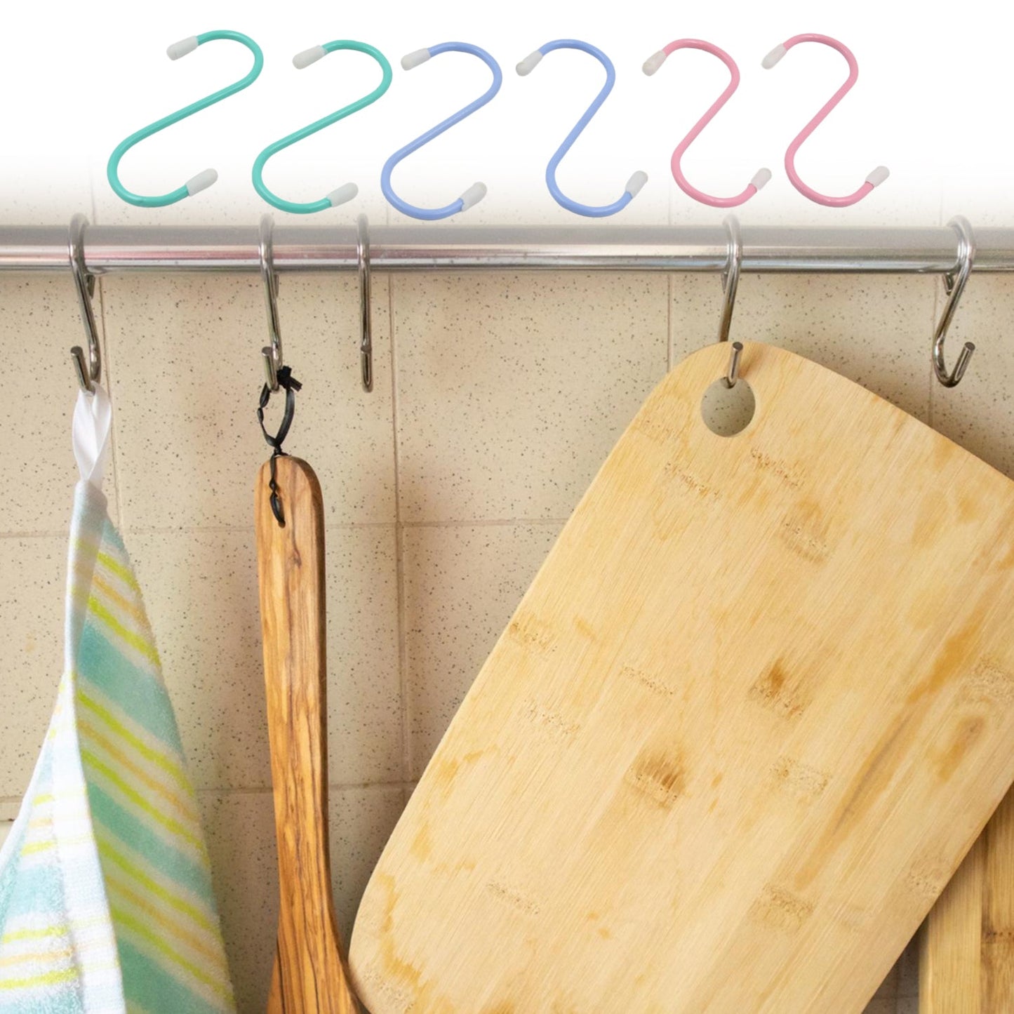 S Shape Metal Hooks for Hanging, Heavy Duty S Shaped Hooks (6 Pcs Set)