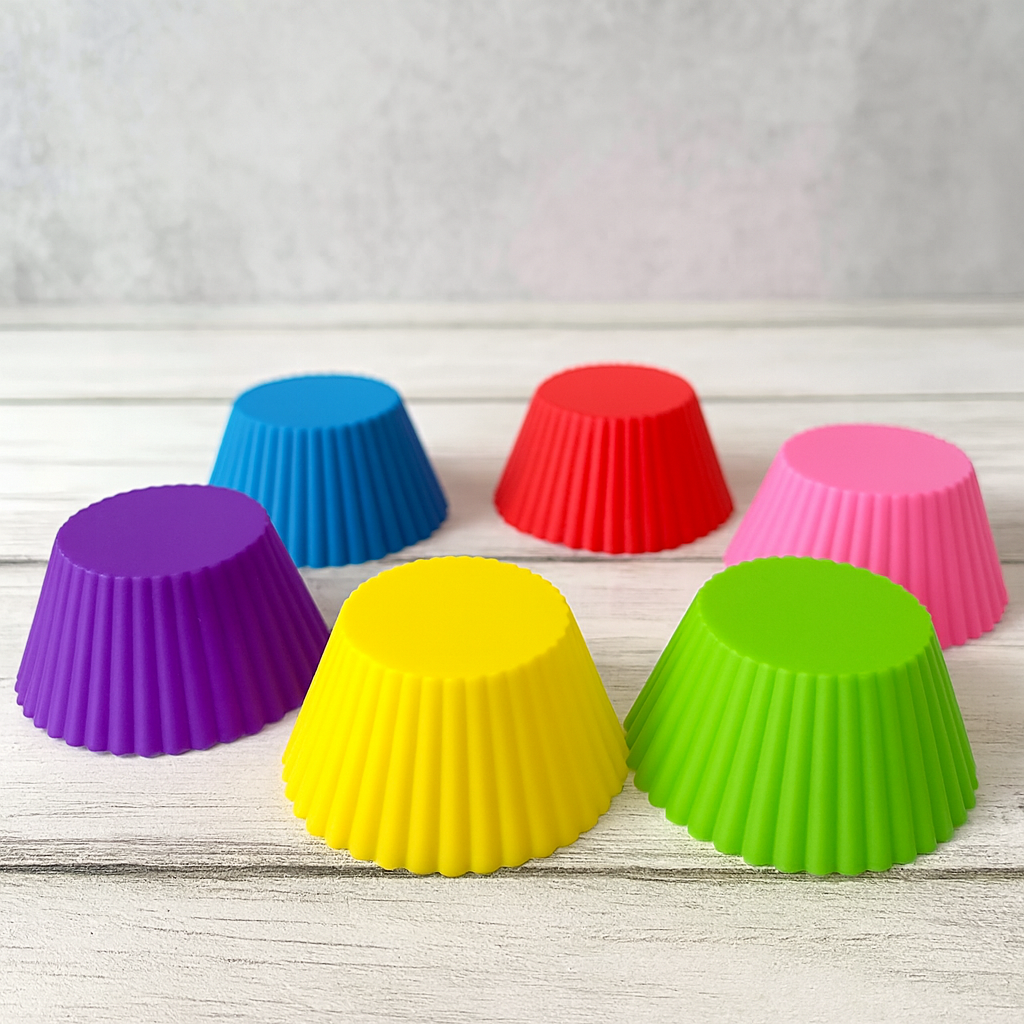 Silicone Cupcake-Shaped Baking Mold for Chocolate, Candy & Pastry (6 Pc)