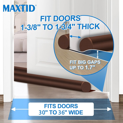 Twin Door Draft Stopper / Guard Protector for Doors and Windows (Pack of 3)